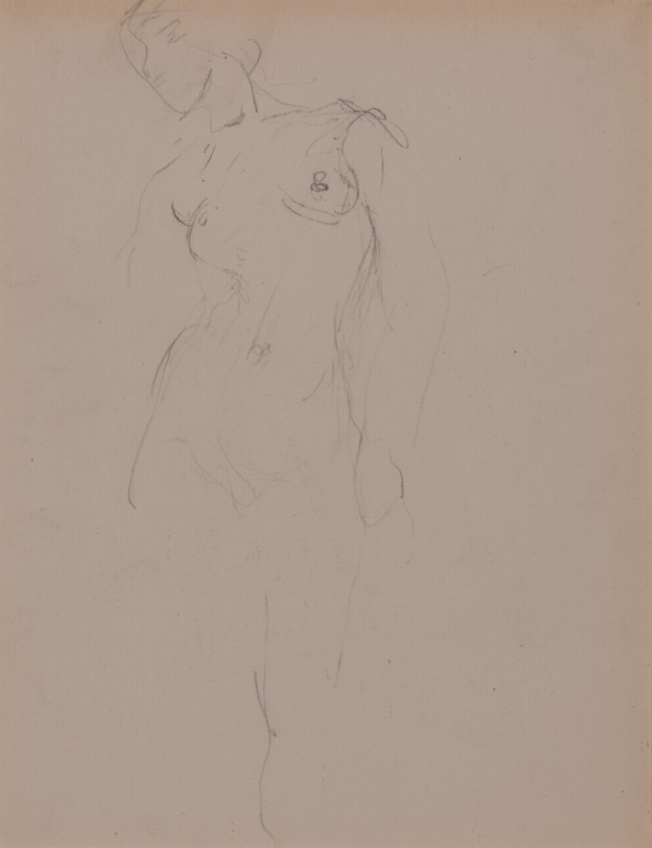 Standing Female Nude (recto); Study of a Seated Woman (verso)