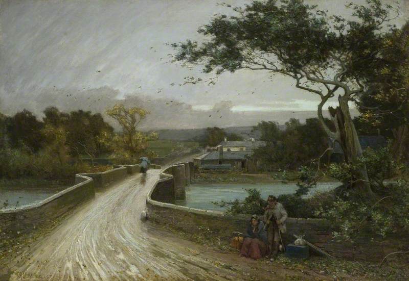 TABLEAU ANCIEN HUILE paysage bord de lac impressionniste signé fin