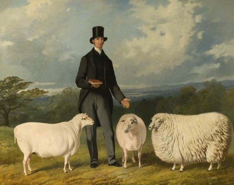 Valentine Barford (1786–1864), with His Purebred Sheep
