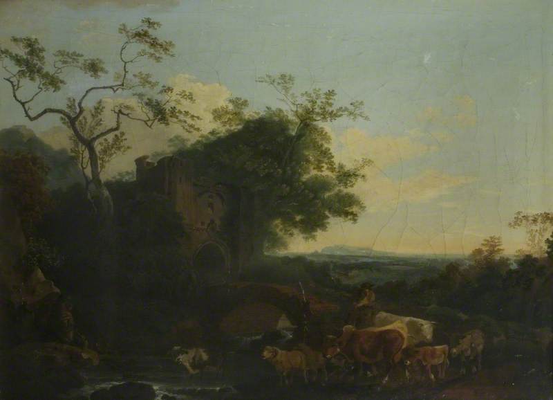 Landscape with Gateway and Cattle