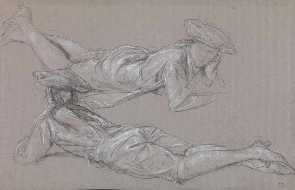 Studies of Figures in Marmiton Costume