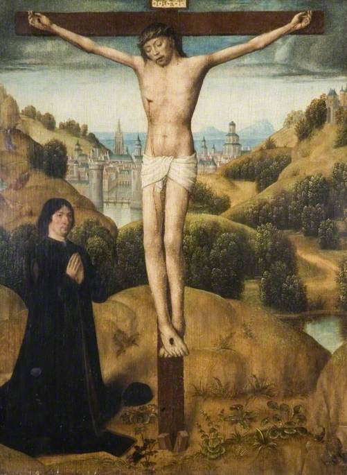 Christ on the Cross, with a Donor