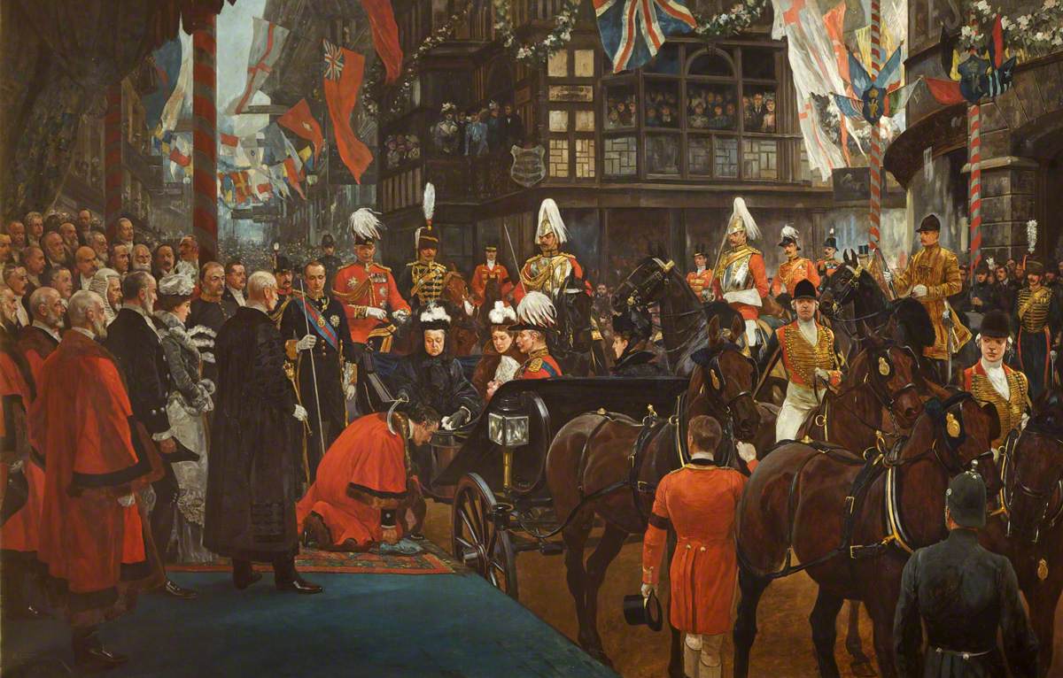 Queen Victoria Knighting Herbert Ashman, Esq., First Lord Mayor of Bristol, at the Council House, 12 November 1899