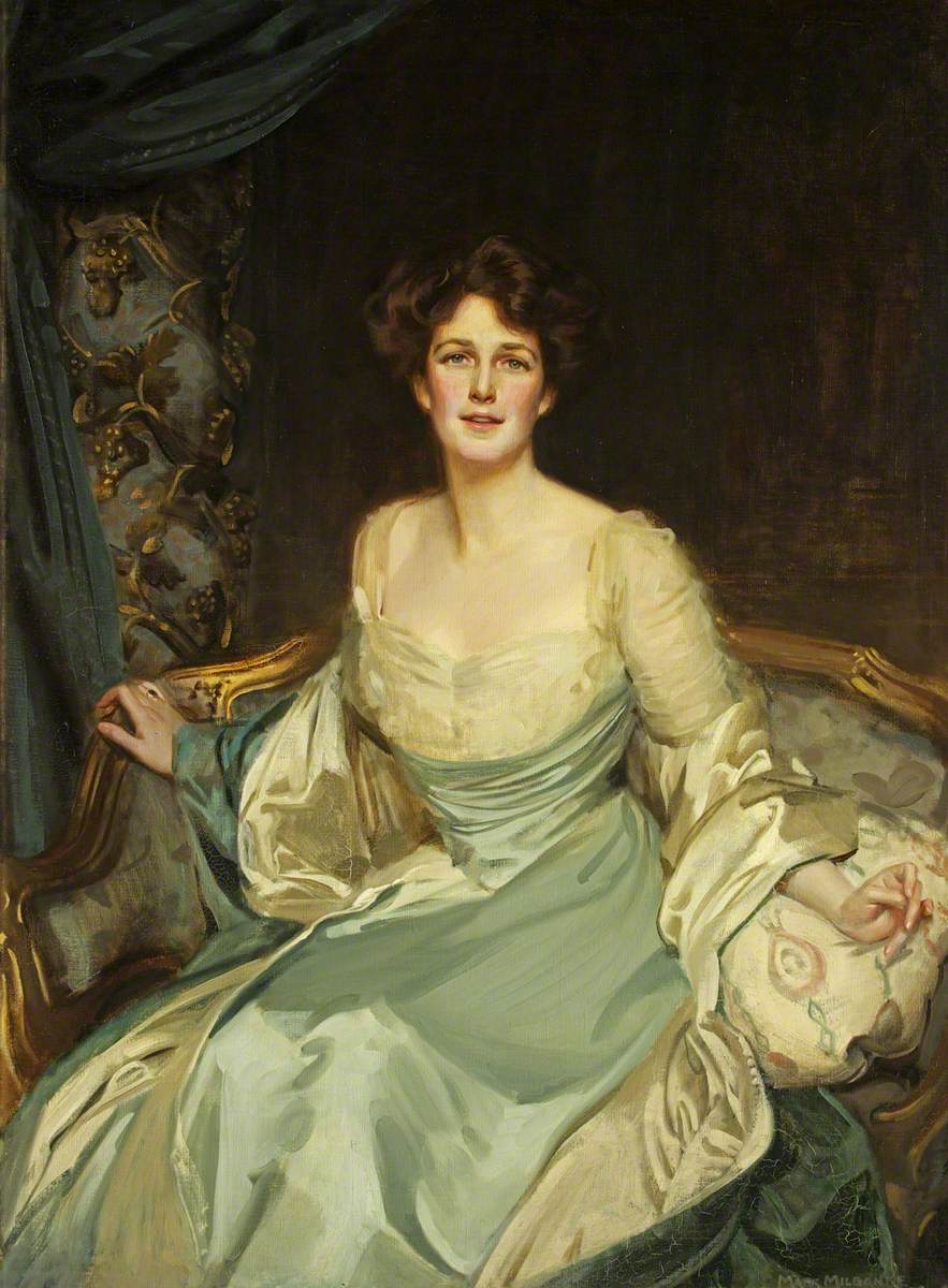 maxi dresses for evening wedding Philippe De Rougemont, Portrait Of A Lady In An Evening Gown – Brave Fine  Art main image 0