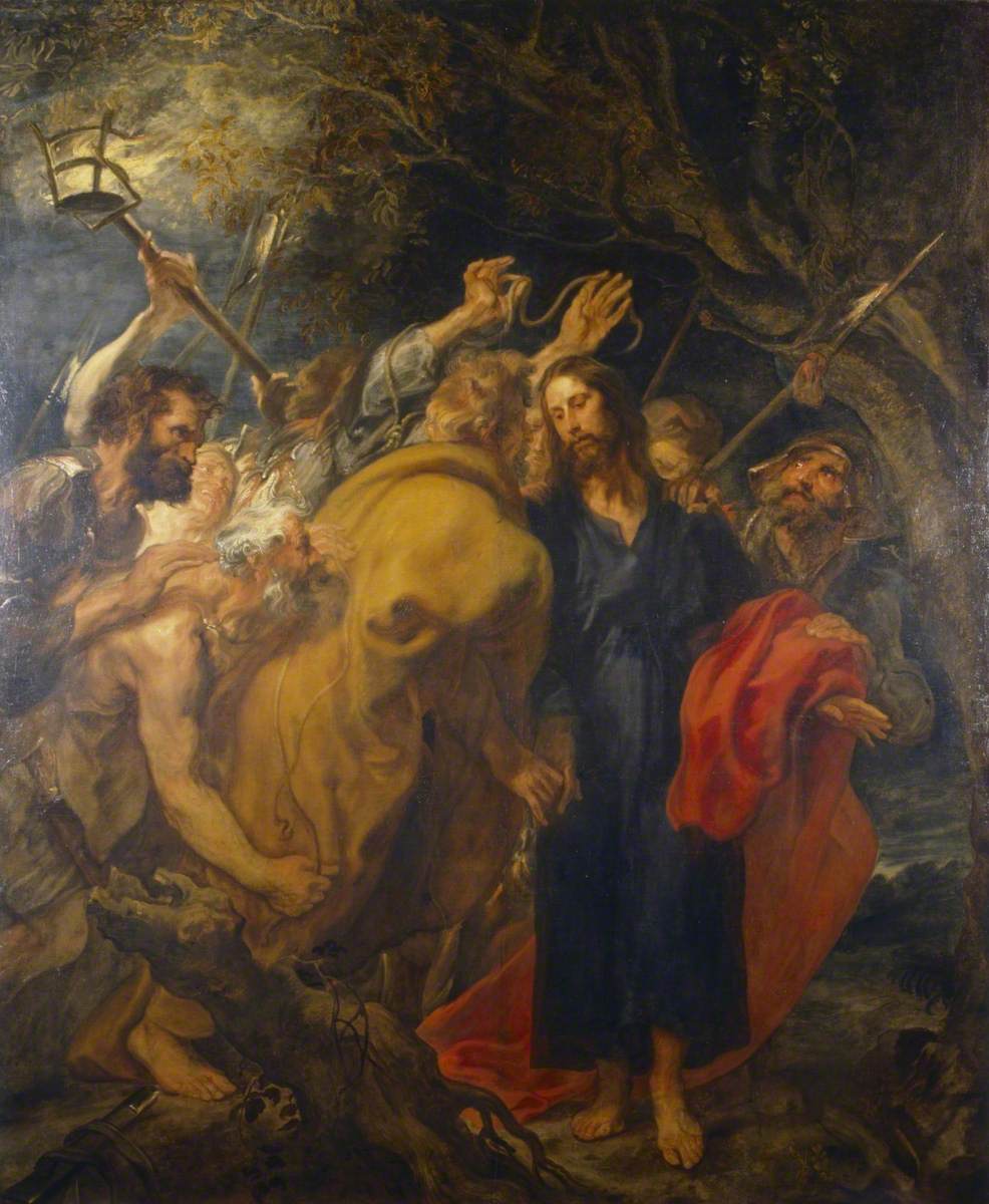 judas betrays jesus painting