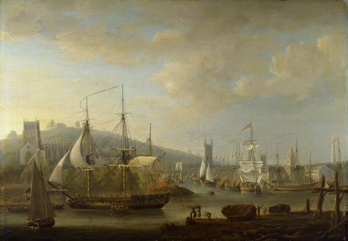 View of Bristol Harbour with the Cathedral and the Quay