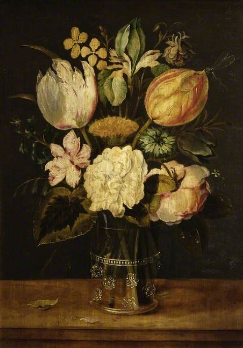 Flowers in a Glass Vase