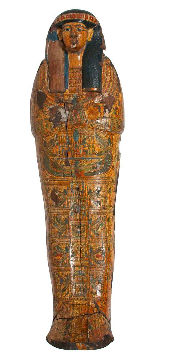 Two Coffins and Lid, of 'Chief of Scribes of the Temple of Amun Re, Nespawershefi'