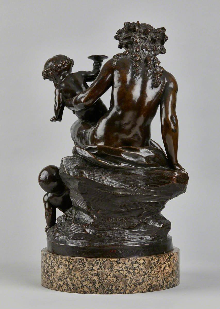 Satyress with Two Children; One Kneeling, One Standing