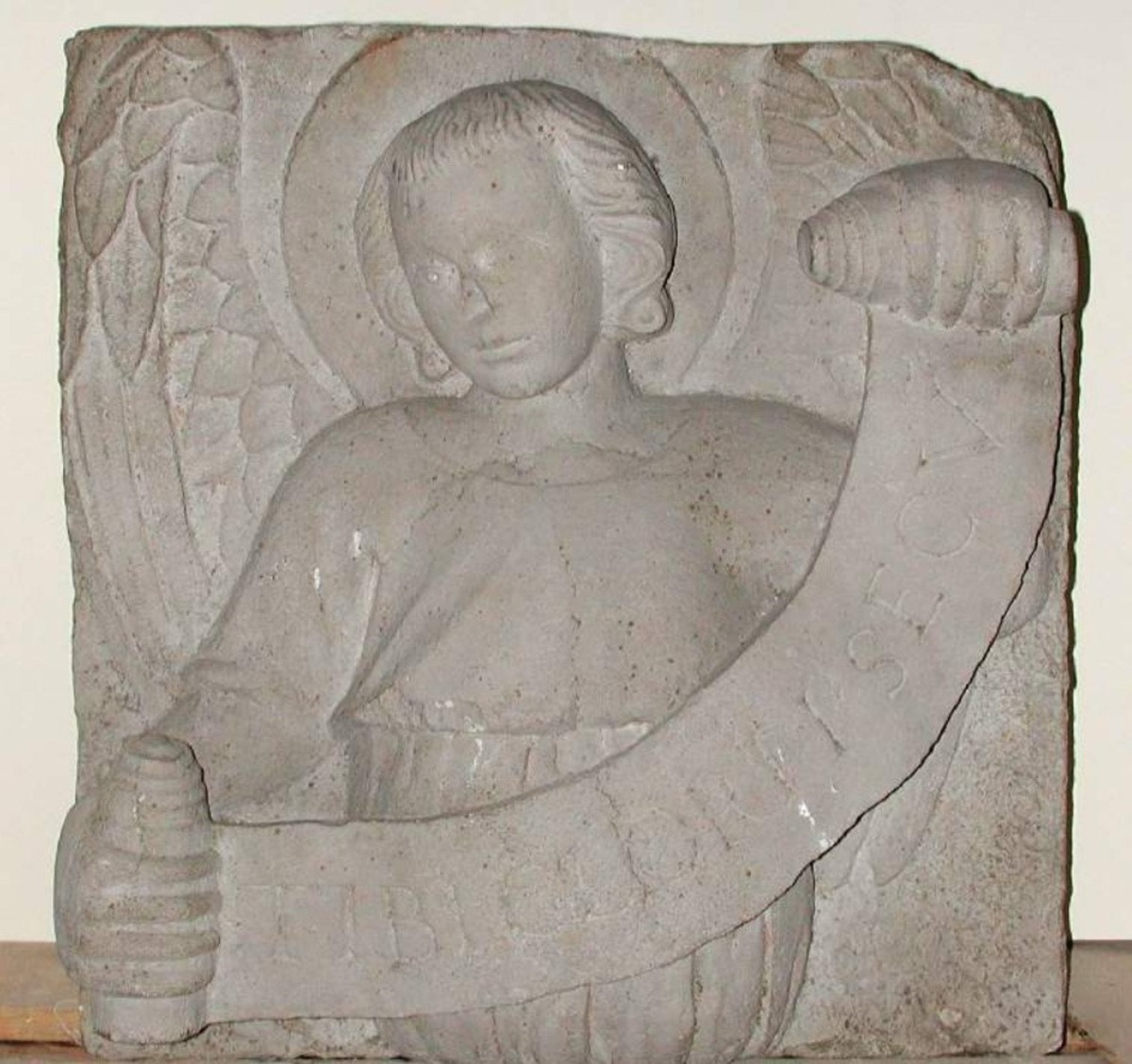 Fragmentary Relief with Angel Holding a Scroll