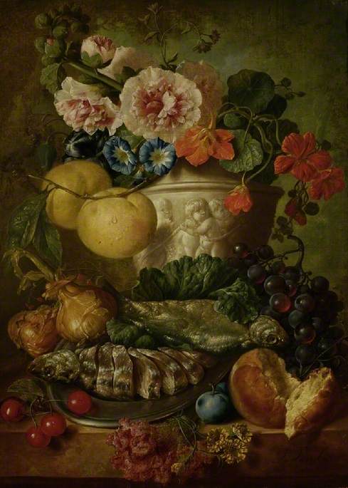 Still Life with Fruit, Flowers and Fish