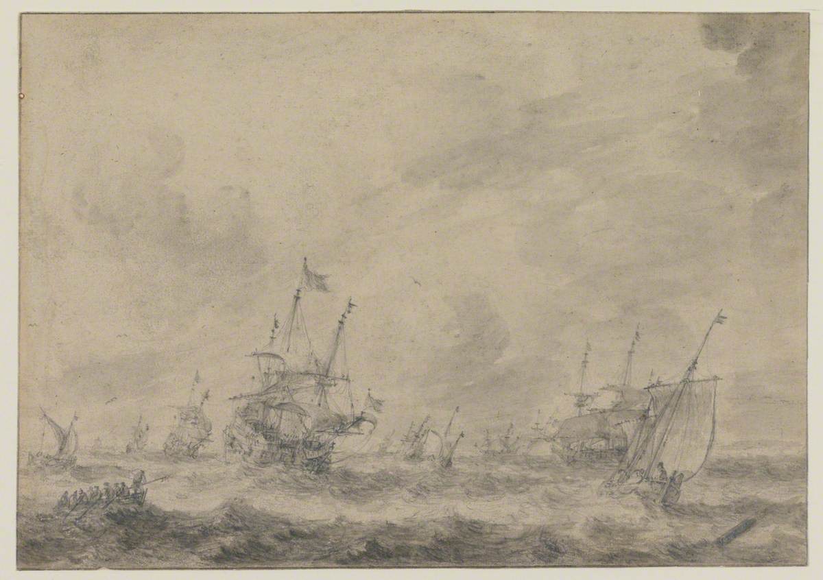 Warships in a Rough Sea
