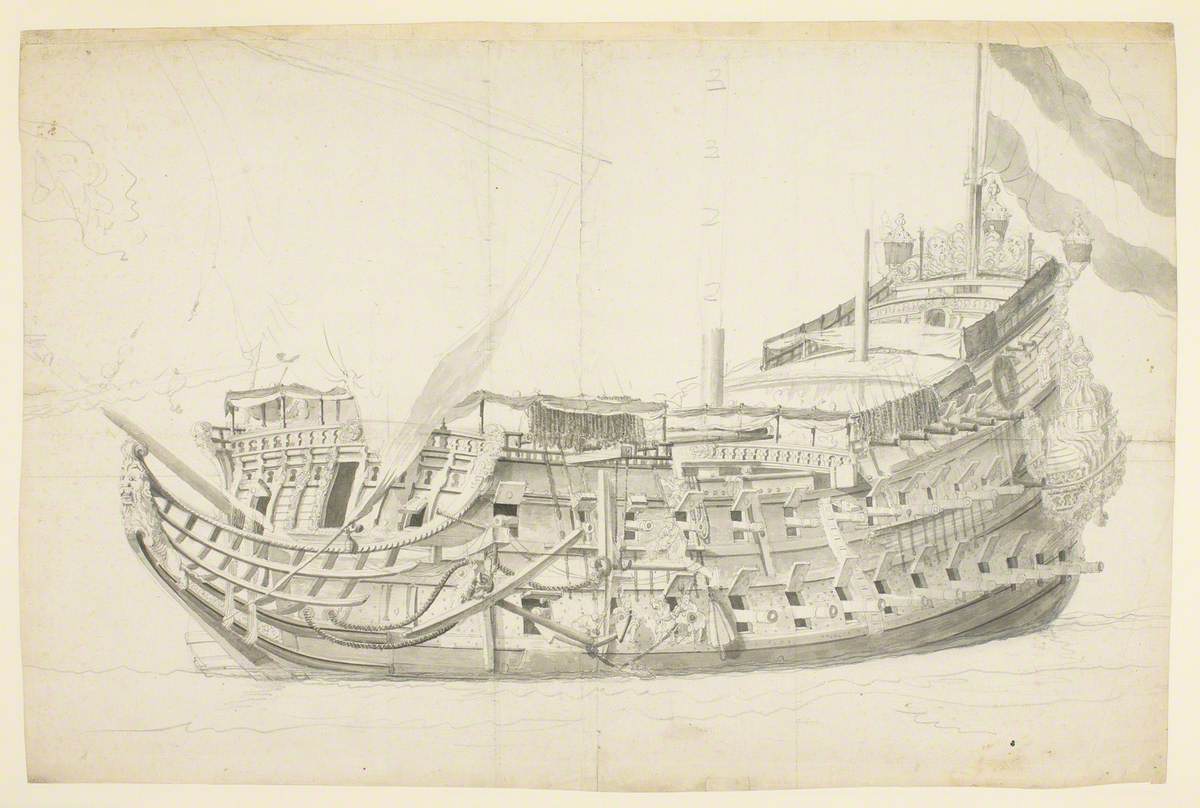 Study of a Dutch Ship, 'De Eendracht', from the Port Bow