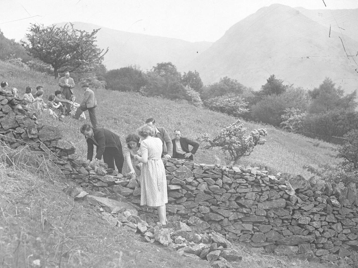 A Group of People Walling