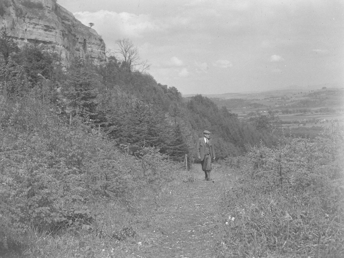Man Walking on Roman Road at White Scar