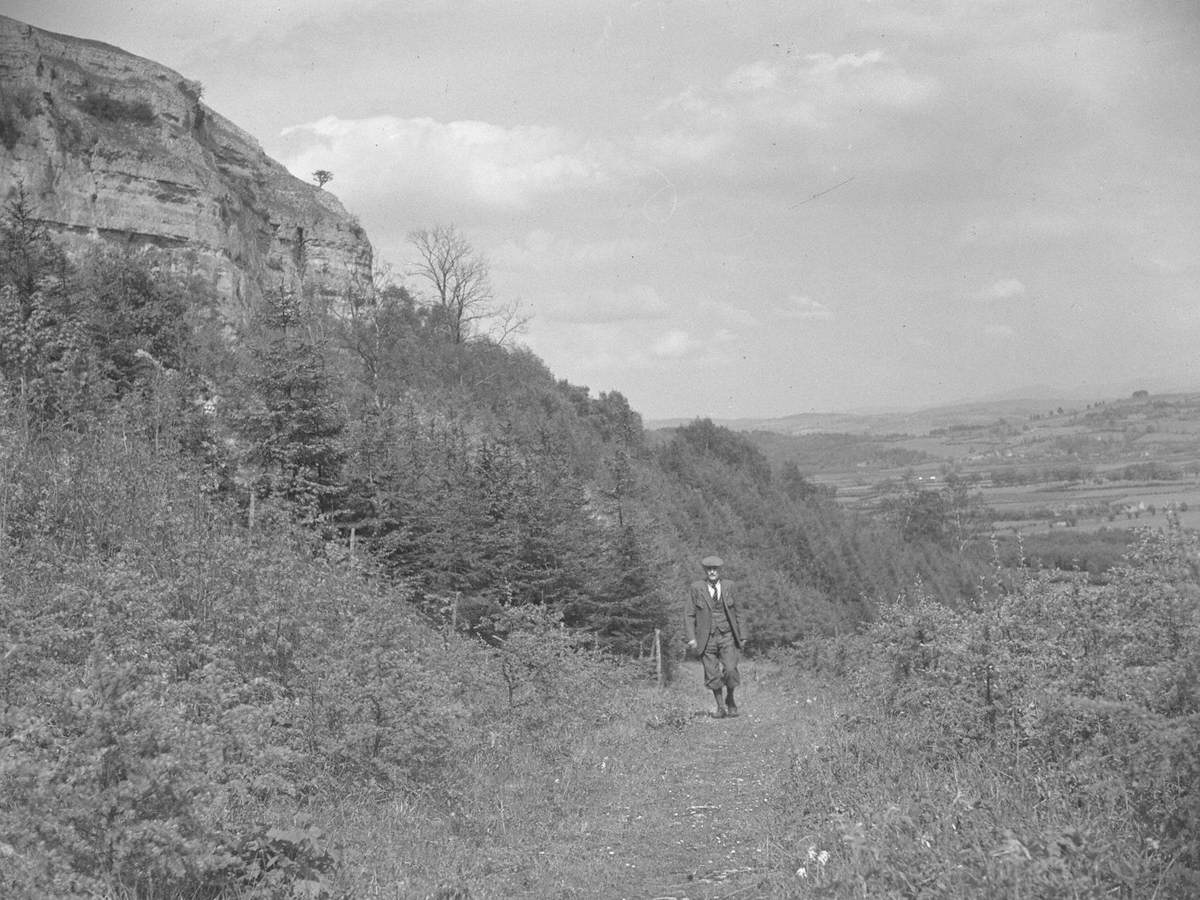 Man Walking on Roman Road at White Scar