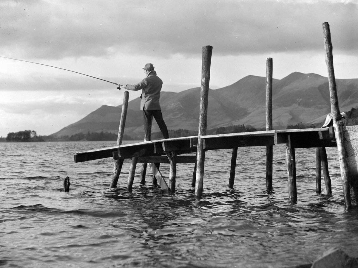 Man Fishing on Jetty