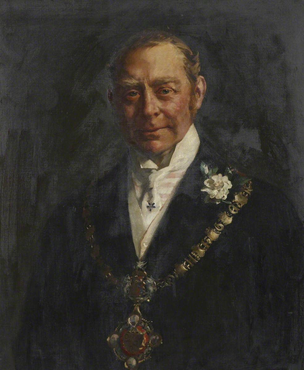 Hugh Cecil Lowther (1857–1944), 5th Earl of Lonsdale, Wearing the Whitehaven Mayoral Chain