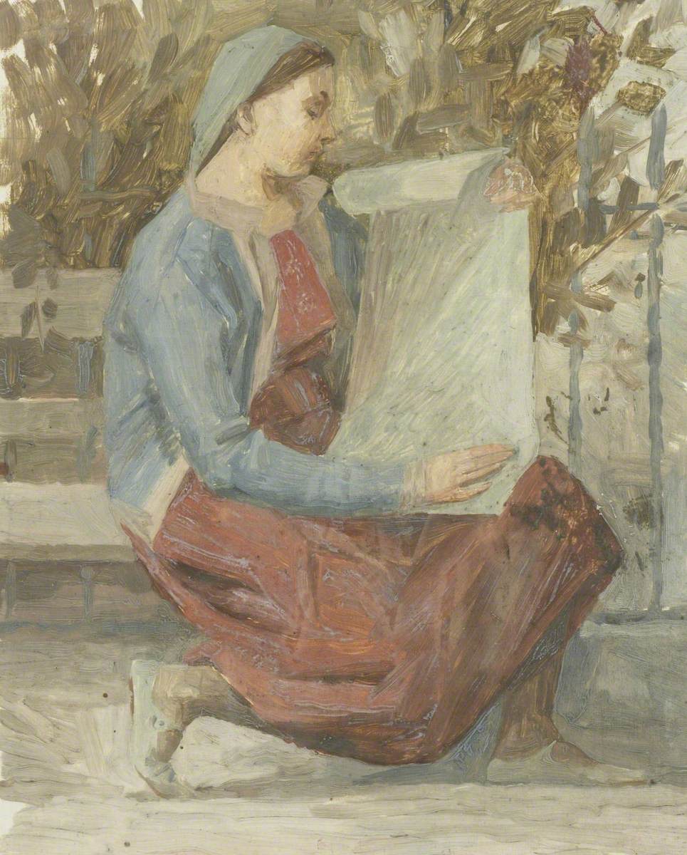 Woman with a Scroll of Paper