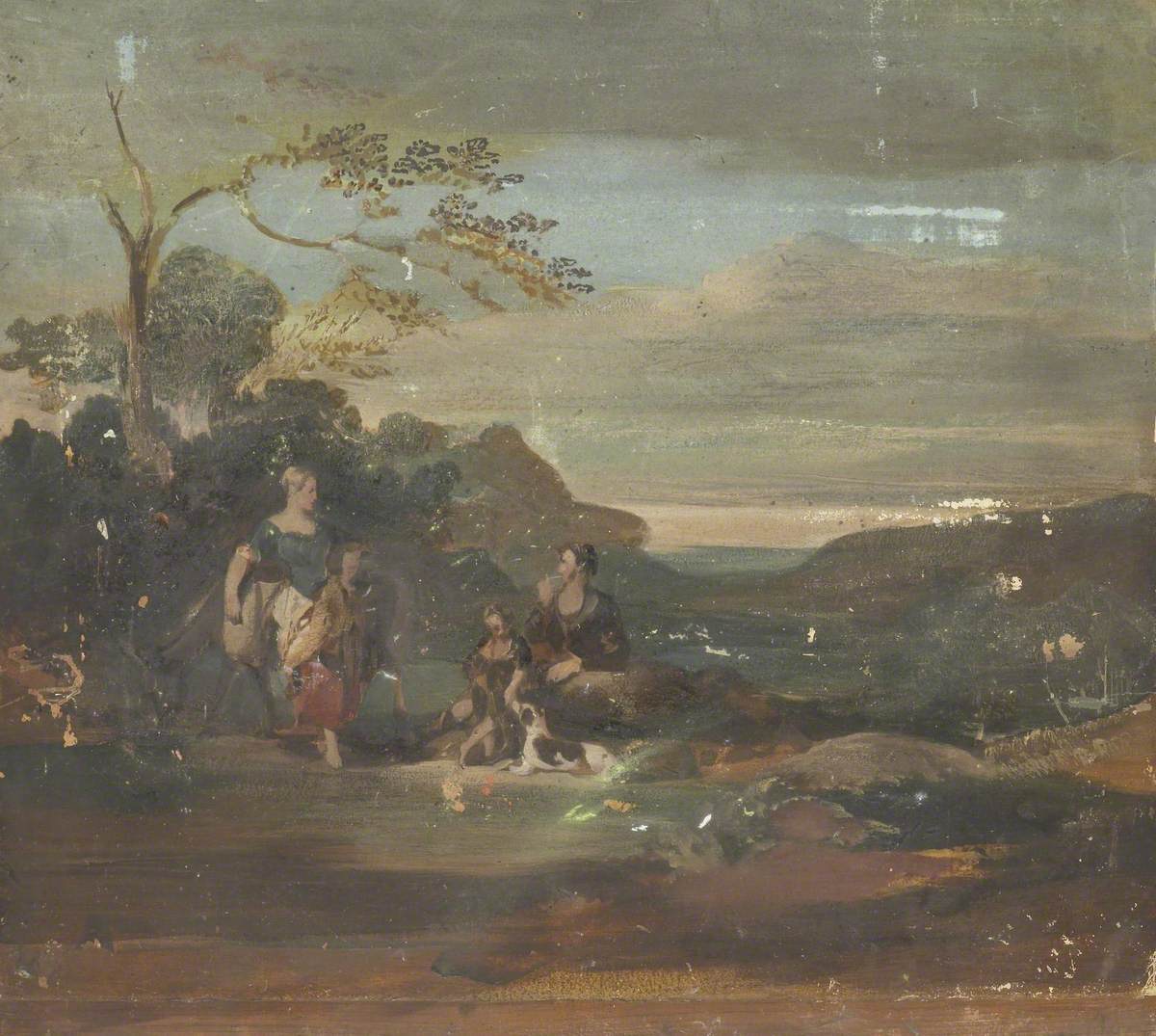 Figures in a Wooded Landscape