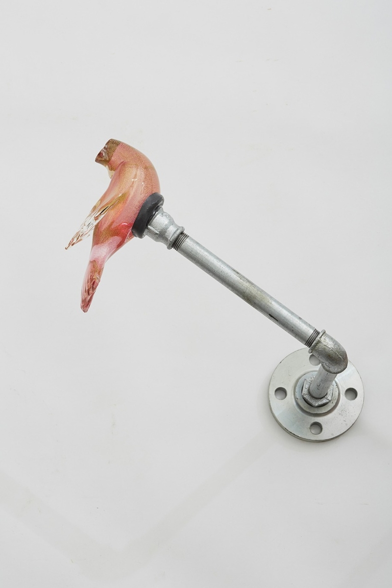 Colored Glass and Steel Construction with Epoxy Glue
