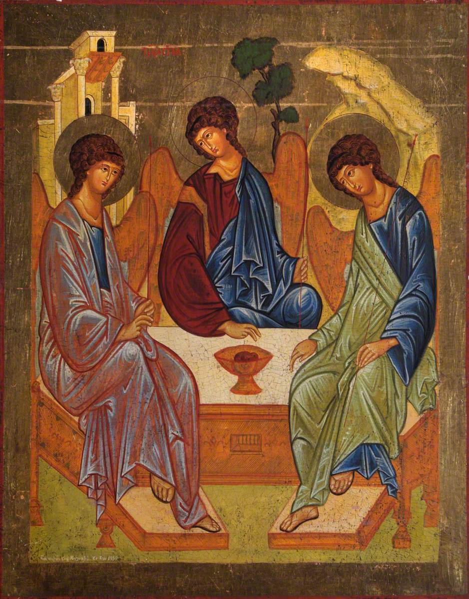 Icon with the Eastern Orthodox Trinity