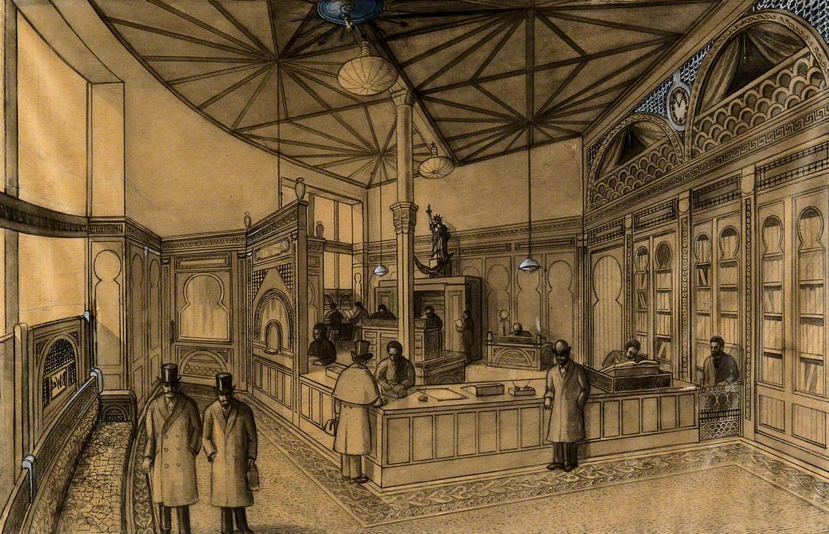 Snow Hill Buildings, London, Headquarters of Burroughs Wellcome Co.: Interior, 1885