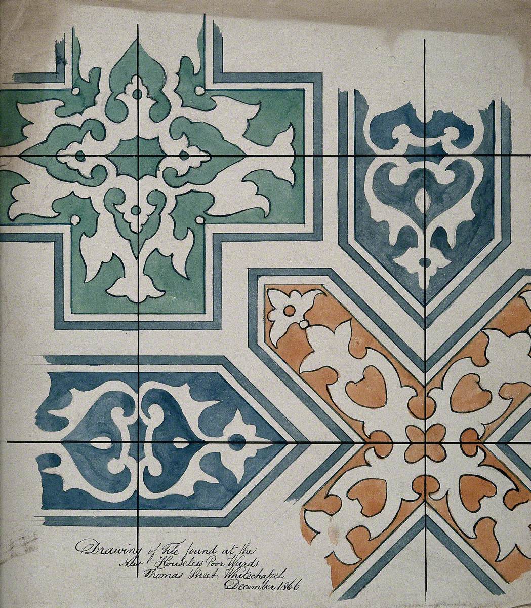 Tiles Found in the New Wards for Homeless Poor, Whitechapel, 1866