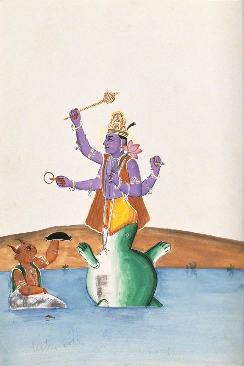 Matsya Fighting the Conch Demon