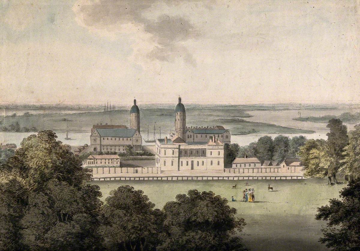 The Royal Naval Hospital and the Queen's House, Greenwich, the Isle of Dogs beyond