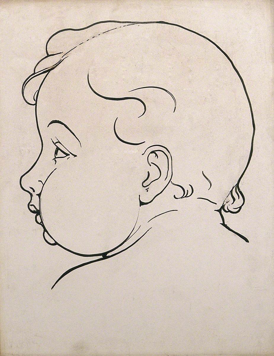 Child's Head, with Fat Cheeks: Profile