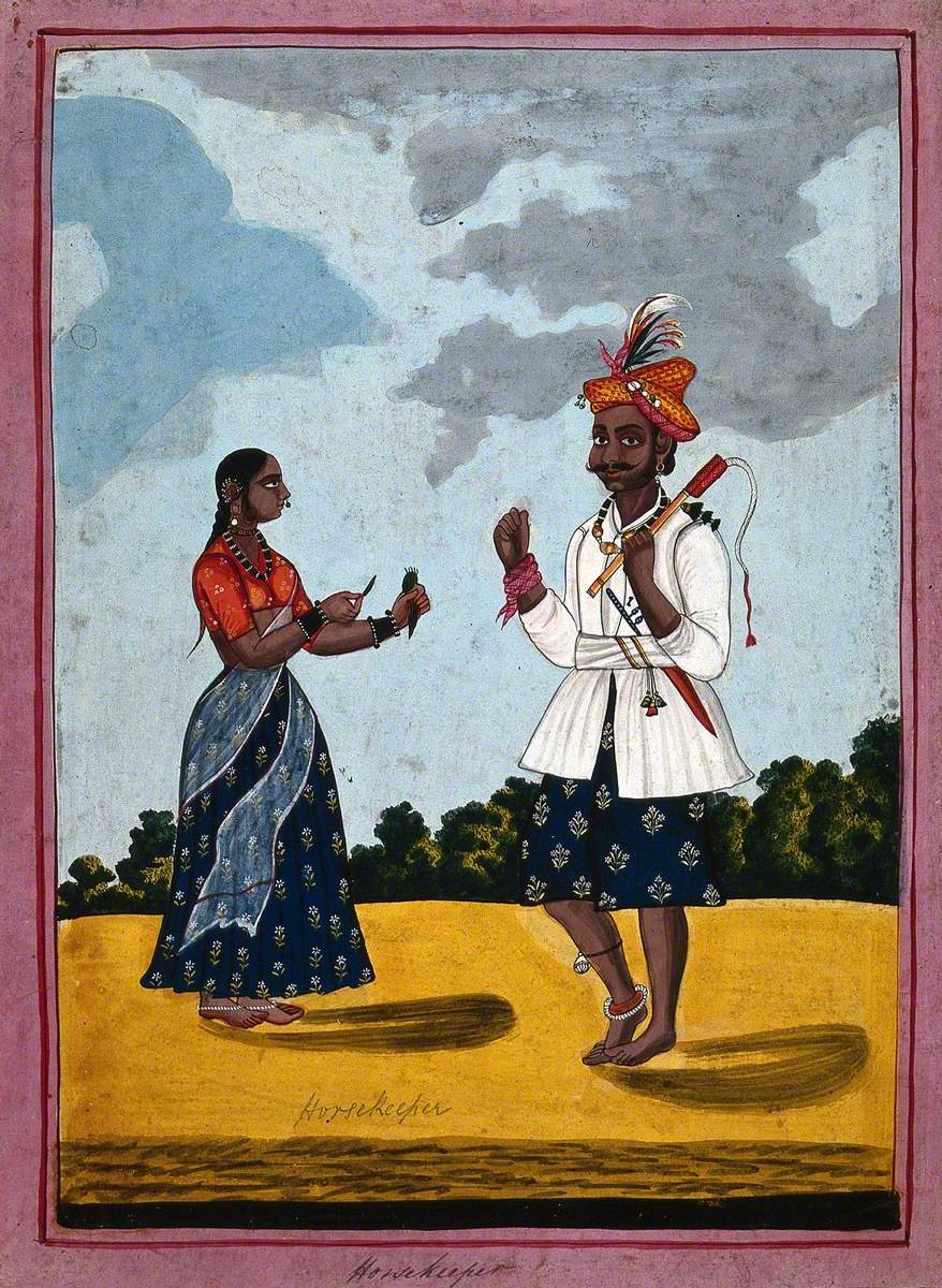 A Horsegroom, with His Wife Offering Him Betel Leaves