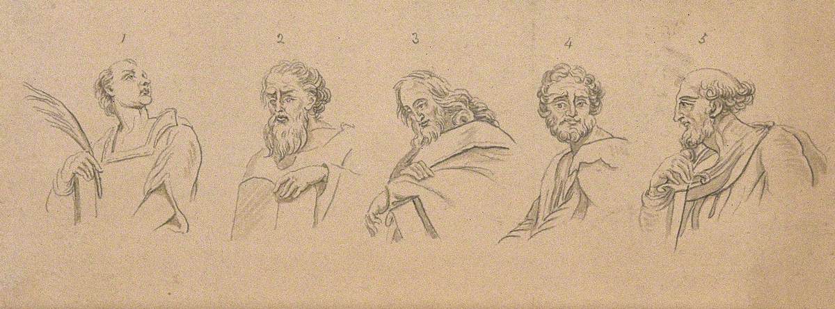 Five Biblical Figures, Showing Special Physiognomic Characteristics