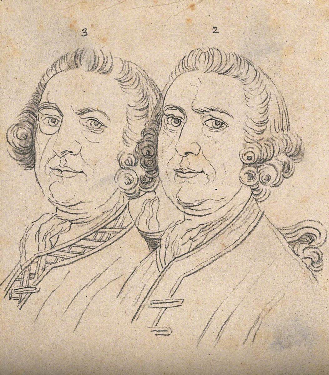 Two Sketches of a Man's Head