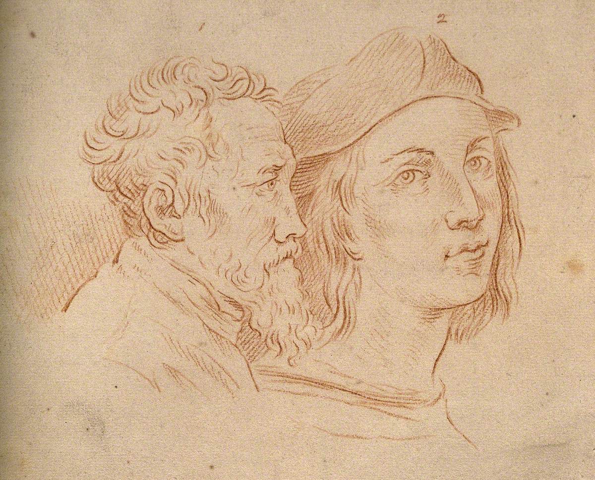 Two Heads: Michelangelo and Raphael