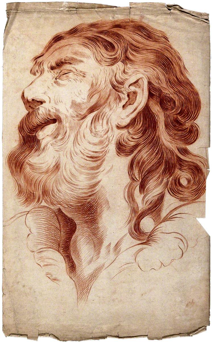 The Head of a Bearded Elderly Man with Closed Eyes