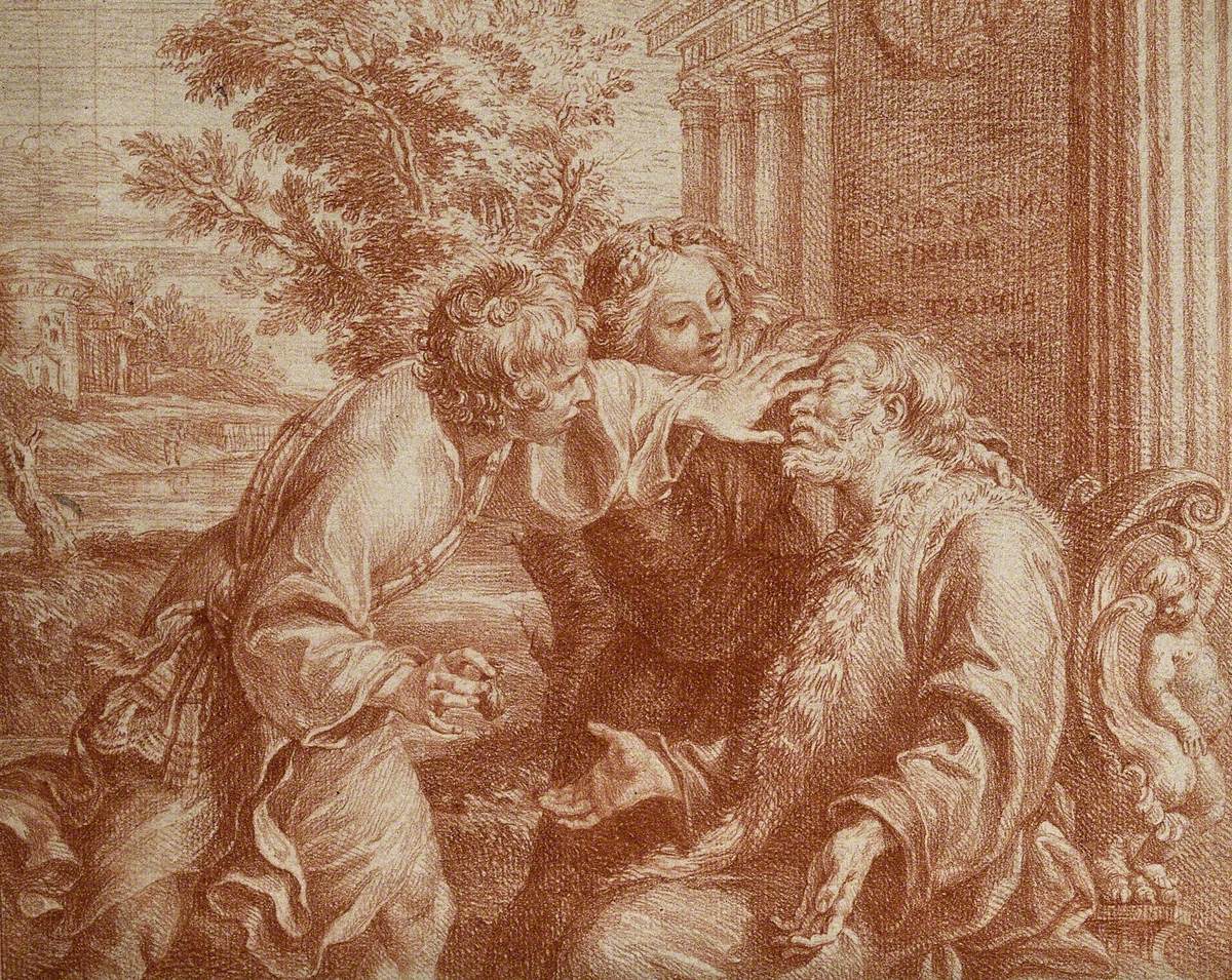 Tobit Anointing His Father's Eyes