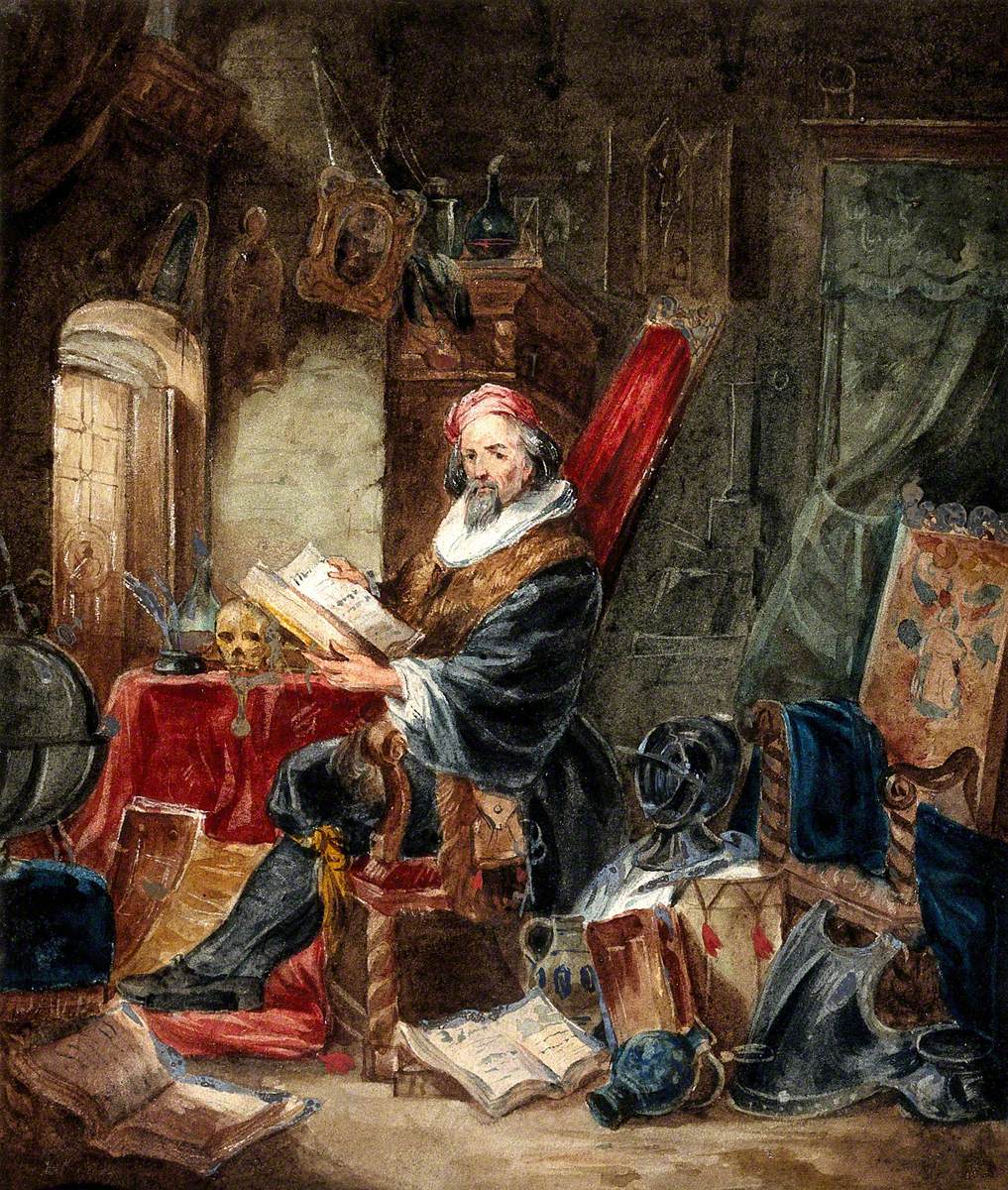 An Alchemist Reading in a Romanticised Laboratory Setting