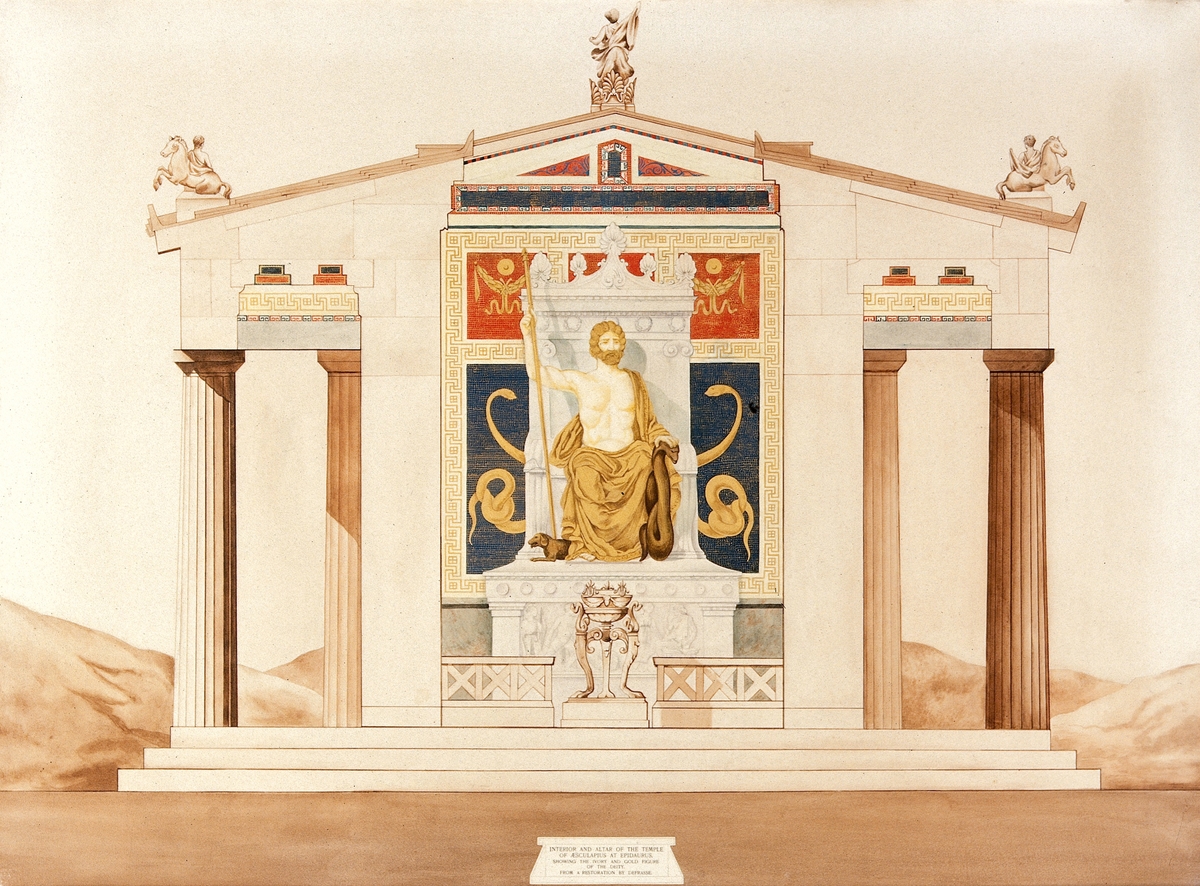 The Temple of Aesculapius at Epidaurus: Cross Section Showing the Statue of the Deity