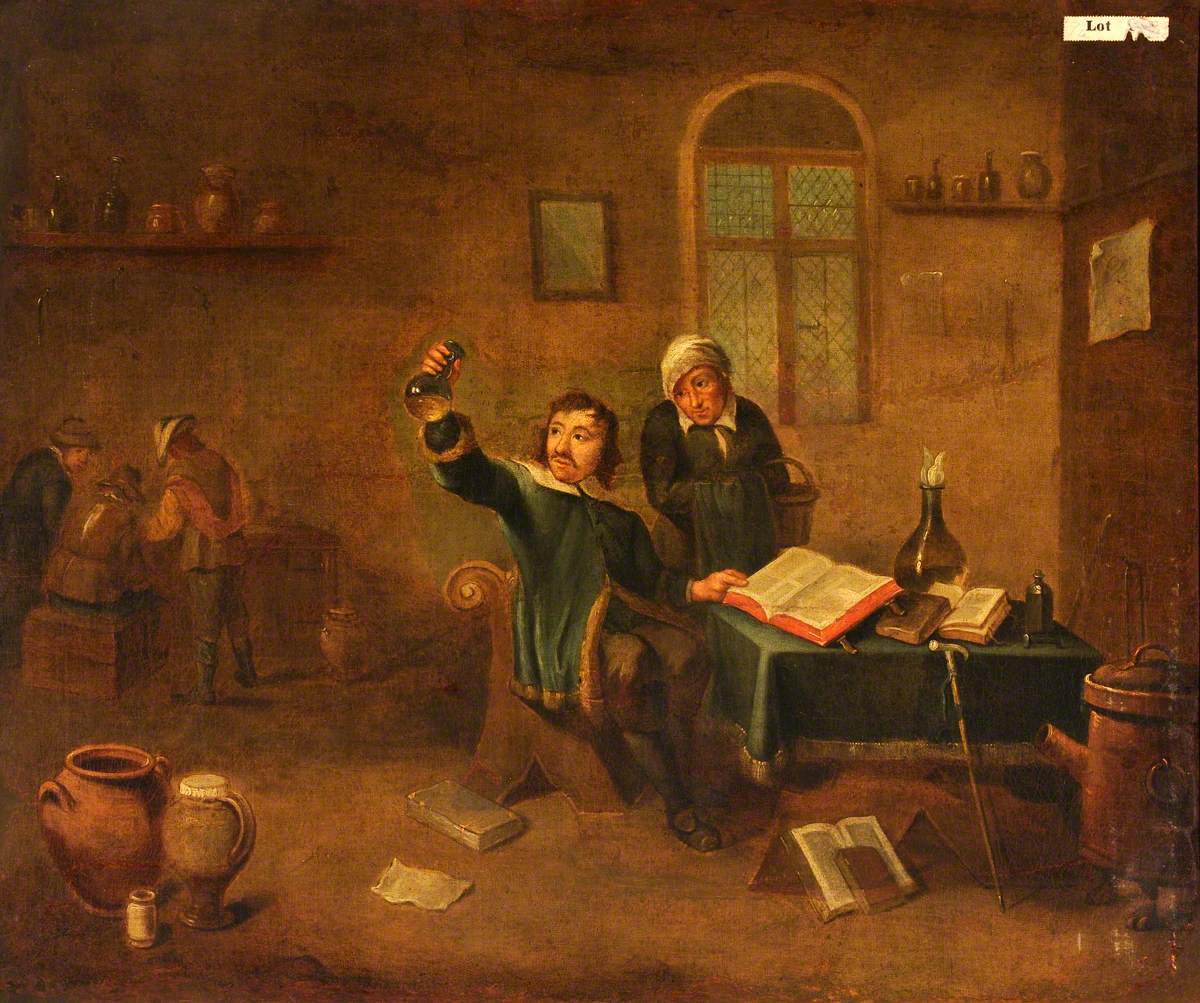 A Medical Practitioner Examining a Urine Flask | Art UK