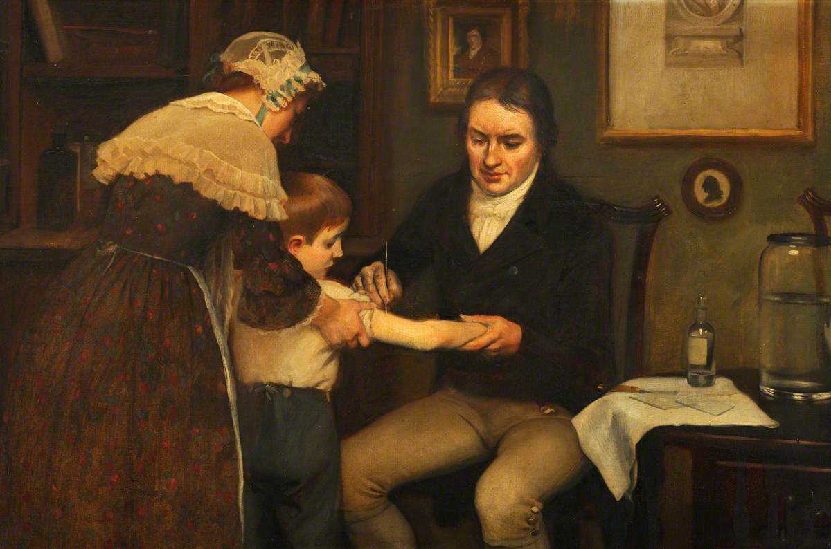 Vaccination: Dr Jenner Performing His First Vaccination, 1796 