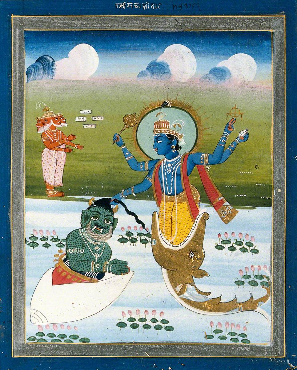 Matsya Fighting the Conch Demon Art UK