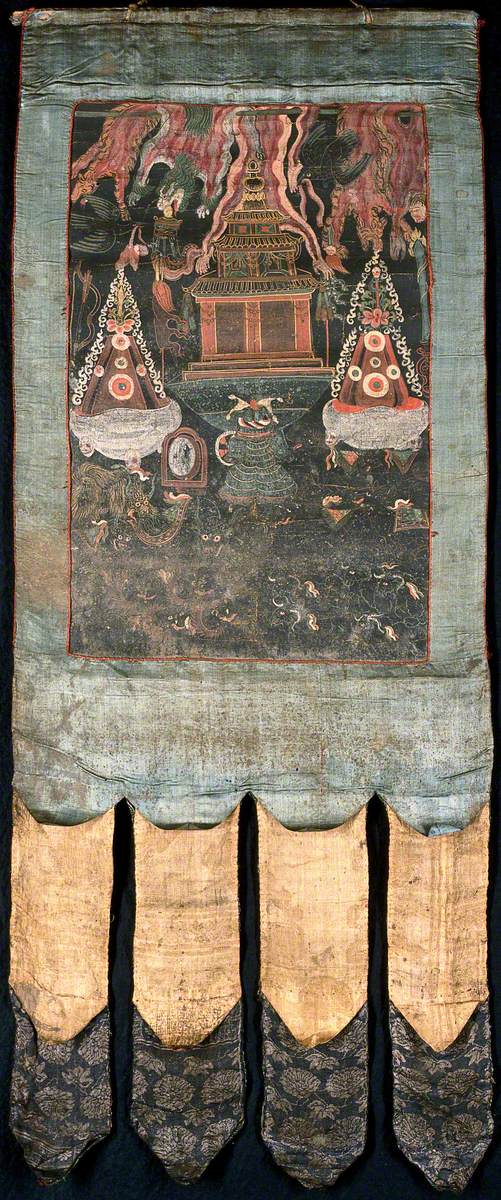 Attributes of Yama in a 'Rgyan Tshogs' Banner