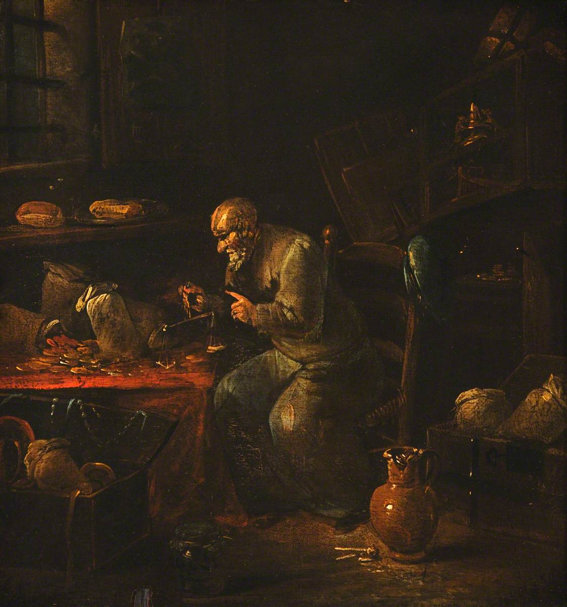 An Old Man Weighing a Gold Coin