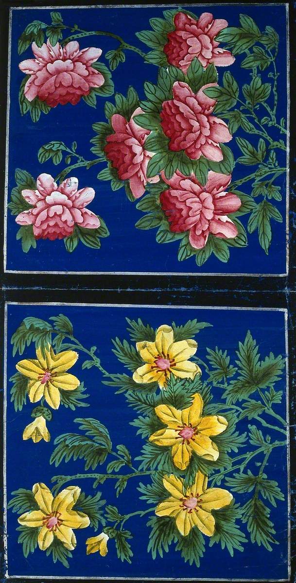Pink Peonies and Yellow Flowers