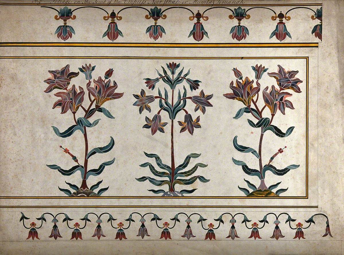 Floral Decoration in Pietra Dura on the Tomb of the Empress Noor Jahan, Taj Mahal