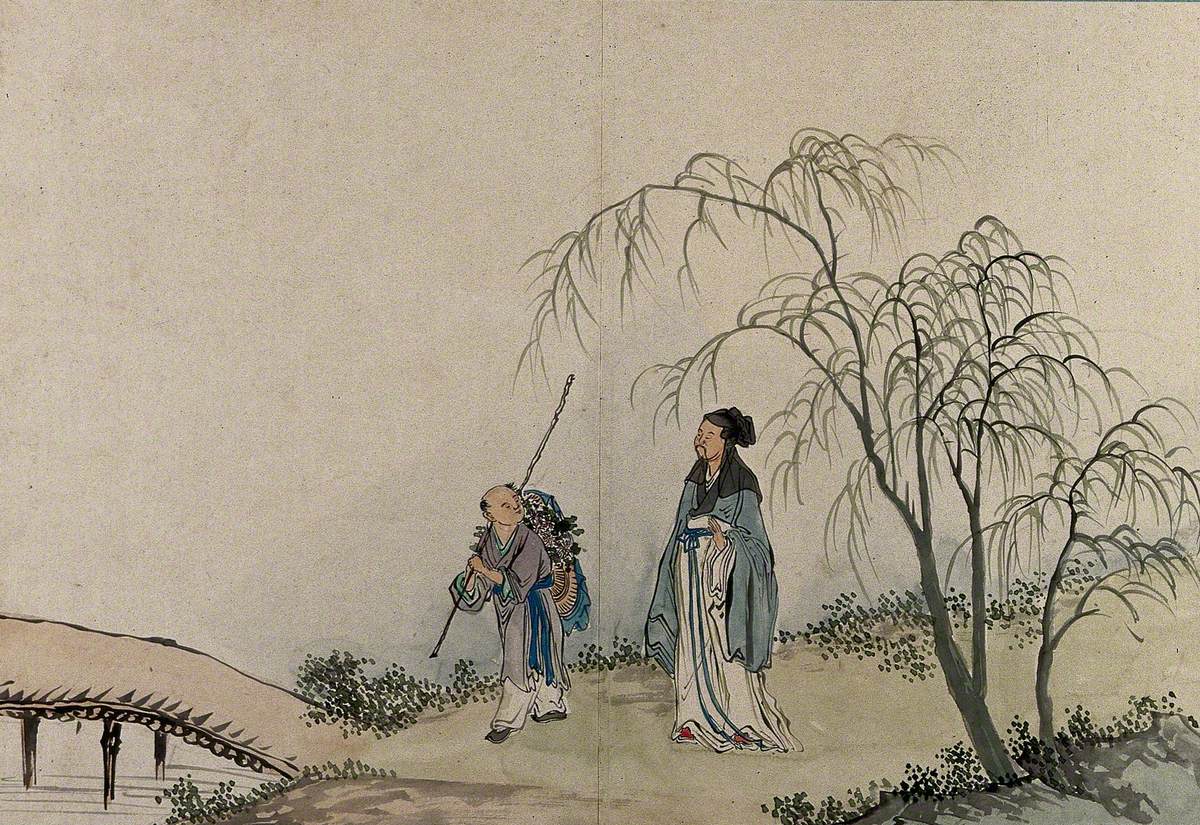 A Chinese Sage in Conversation with a Traveller on the Road