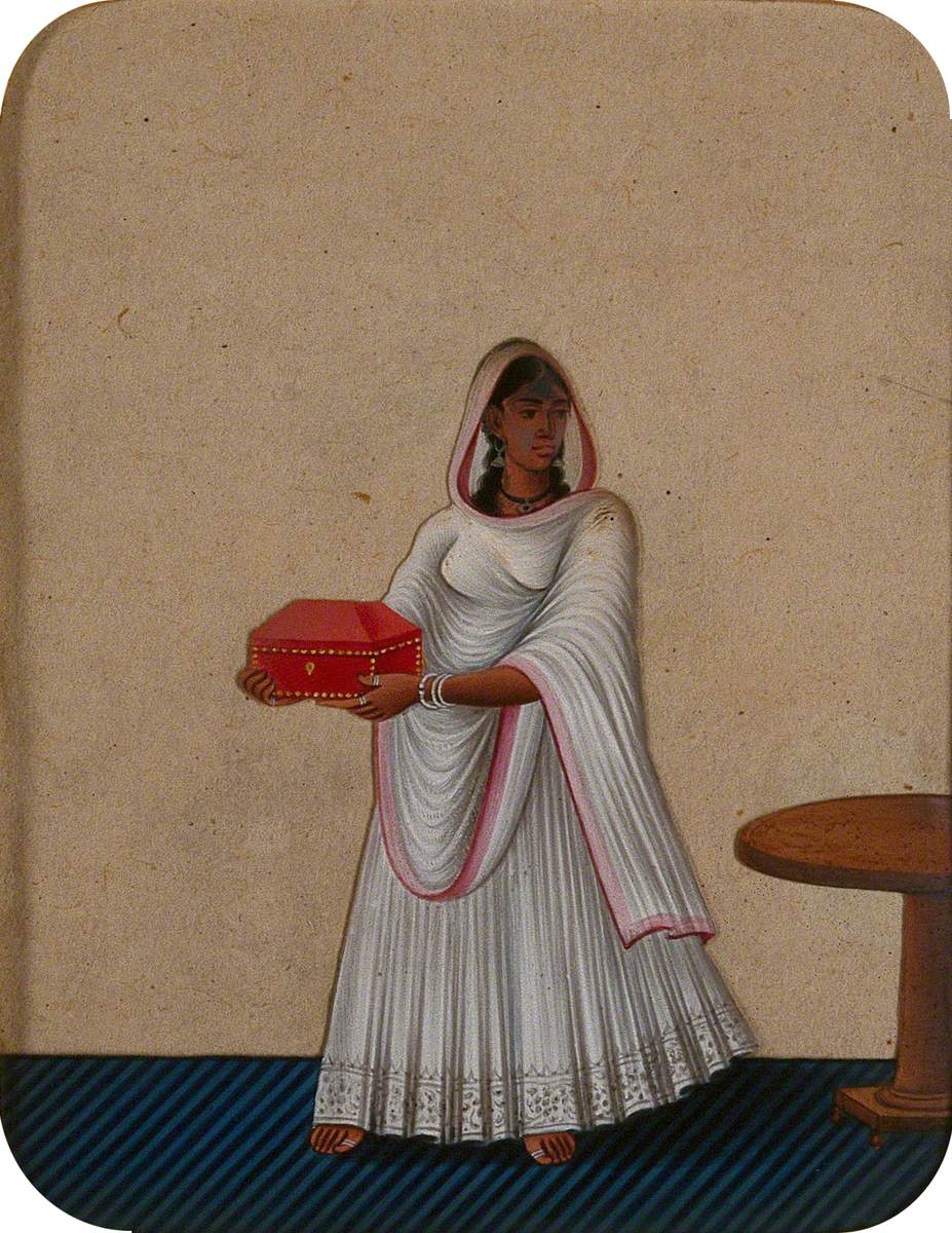 A Maidservant Holding a Jewellery Box