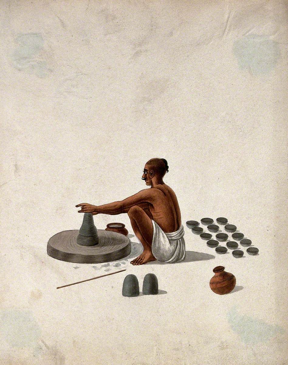 A Potter Working on the Wheel