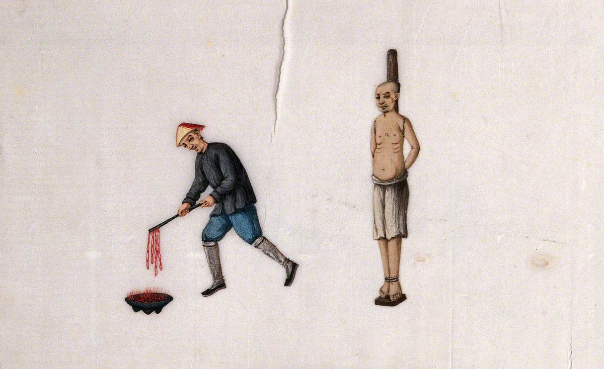 prisioner torture A Chinese Man Heats Up Sections of a Metal Chain Over a Flame in Order to  Torture a Prisoner | Art UK